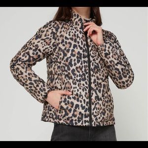 Warmest leopard print puffer jacket